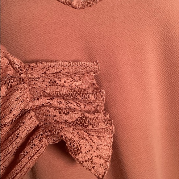 Plus Size, Pink Ruffled Long Sleeve Blouse with Relaxed Fit, Size 1X - Picture 5 of 5